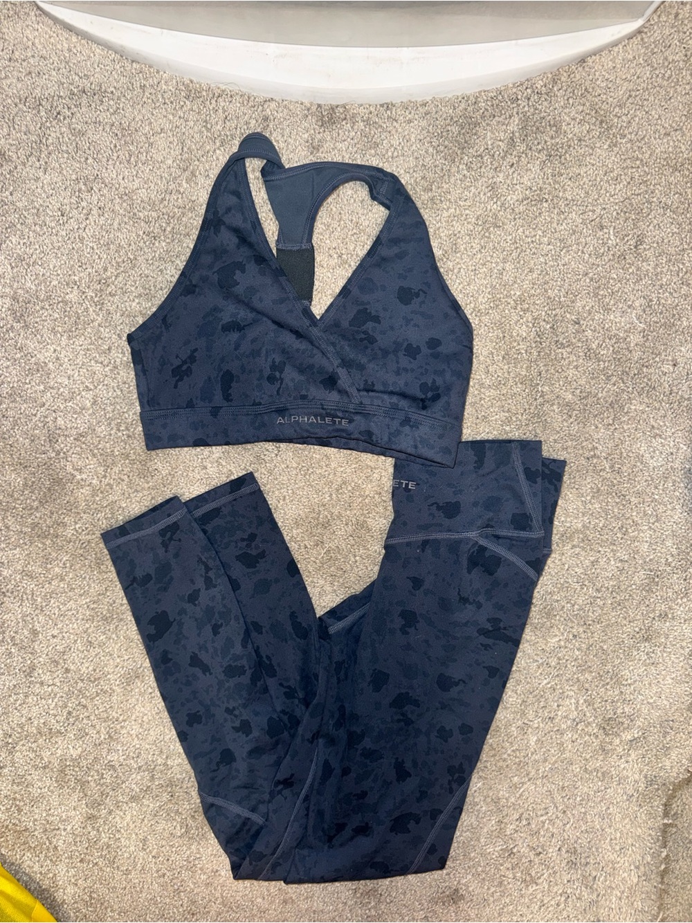 Alphalete Navy Camo High-Waist Leggings & V-Neck Sports Bra